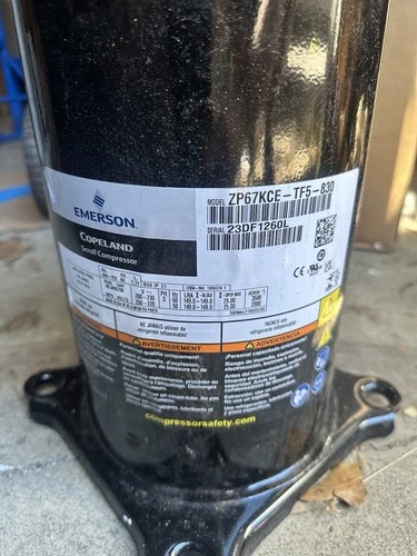 Emerson Copeland Scroll Compressor ZP67KCE-TF5-830 67000 BTU/Hr