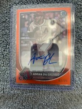 2025 Bowman Chrome Megabox Mojo Orange Adrian Del Castillo Auto Rookie Card 2/25
