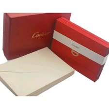 Cartier Cards and Envelope  Set Red Box 10 Cards 10 Envelopes Rare Vintage Gift