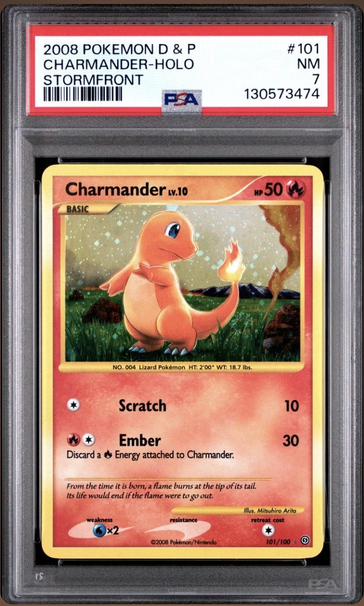Charmander 101/100 Stormfront Holo Graded PSA 7