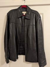Real Black Leather Jacket Men's Size M