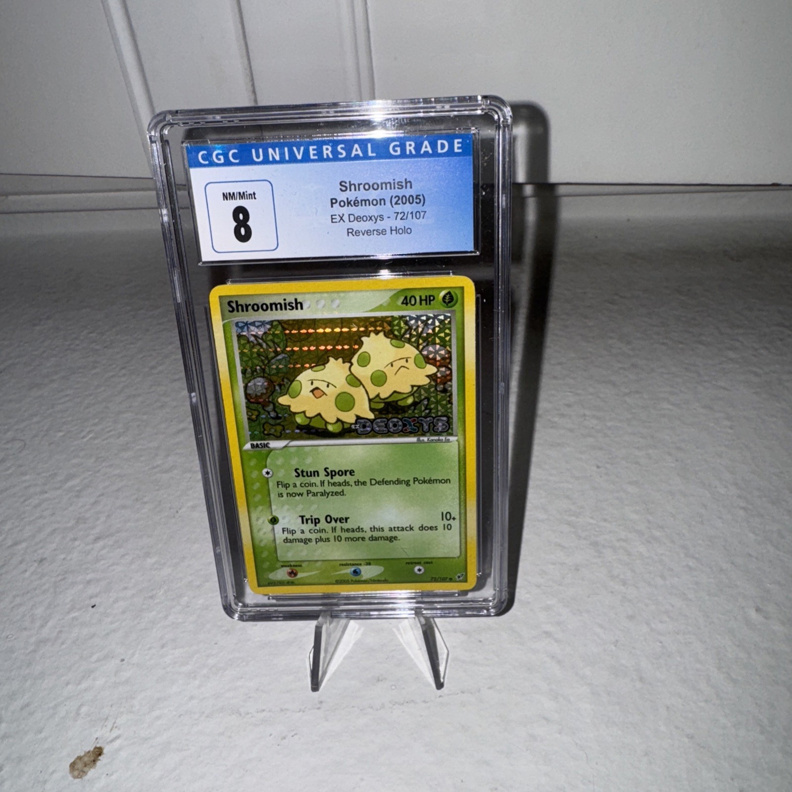 Pokémon Shroomish Reverse Holo EX Deoxys #72 CGC 8 NM/MINT DEOXYS STAMP - Pop 7!