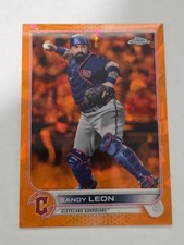 2022 Topps Chrome Sapphire Edition Orange /25 Sandy Leon #353 Cleveland