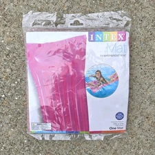 New Intex Pool Floating Mat Pink Transparent Raft w Headrest 72" x 27" Summer