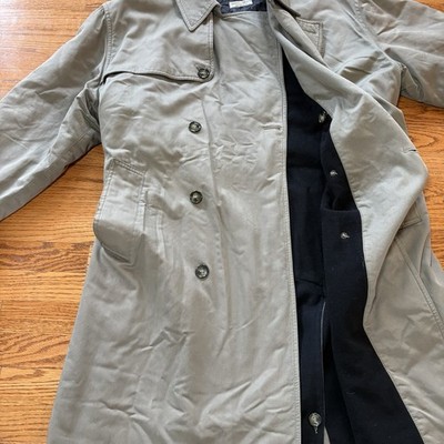 Vintage Giorgio Armani Trench Coat Made In Italy Sz 42 Wool Lined