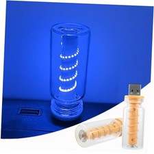 2PCS Retro USB Car Lights, Touch Dimmable Car Atmosphere Lamp, Mini Glass Blue