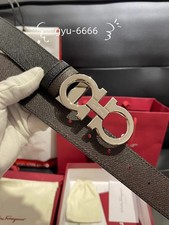 Ferragamo Reversible Belt Black /Brown 120cm  silver Gancini buckle