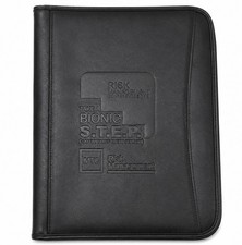 Carpeta organizadora de negocios cartera portafolio cremallera cuero sintético negro Leed’s
