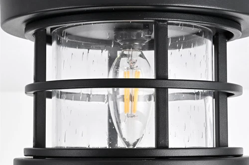 Elegant Lighting Carla 8" Outdoor Flush Mount in Black - Picture 5 of 8