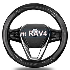 Premium Leather Car Steering Wheel Cover Compatible For Toyota Rav4 14.5-15 Inch