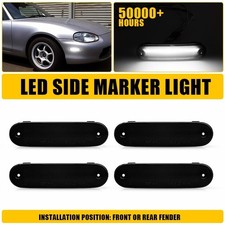 Front Rear LED Side Marker Lights For 1990-2005 Mazda Miata MX-5 White Set of 4