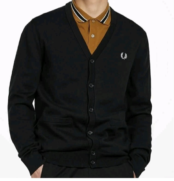 FRED PERRY * BNWT * SIZE XL BLACK MEN'S CLASSIC CARDIGAN RRP £150 - FREE P+P