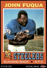 1971 Topps #76 John Fuqua Steelers RC Morgan St 7 - NM