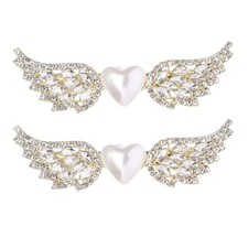 2Pcs Crystal Pearl Hair Clip Hairpin Wings Hair Clip Hair Accessories Wedding...