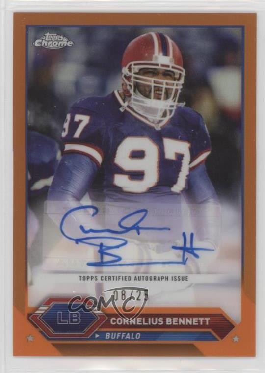2023 Composite Topps Chrome Orange Refractor 8/25 Cornelius Bennett Auto 1n3s