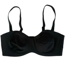 Strapless Bra Underwire Multiway Minimal Adjustable Back Closure Black 36B