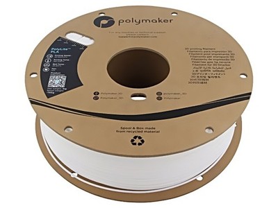 PA02002 Filament: PLA 1,75mm weiss 190-230°C 1kg Temp.Tisch: 45°C POLYMAKER