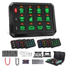 RGB 12 Gang Switch Panel ON/OFF LED Light Bar Electronic Relay System Marine Boa