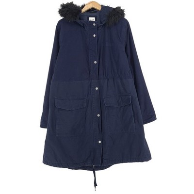 GAP Langer Baumwollmantel Blau Atmungsaktiv Damen Qw2 Größe XL