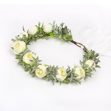 Green Wedding Flower Crown Flower Garland Headband Hair Wreath Floral Headpiece