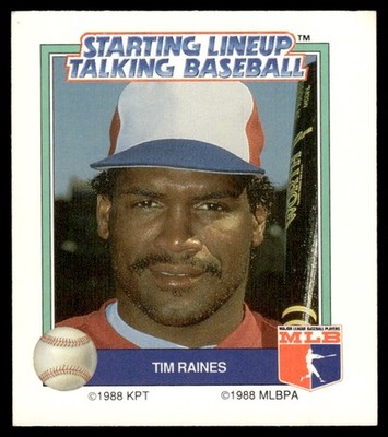 1988 KPT STARTING LINEUP TALKING BASEBALL TIM RAINES TIDEWATER TIDES #NNO KPT