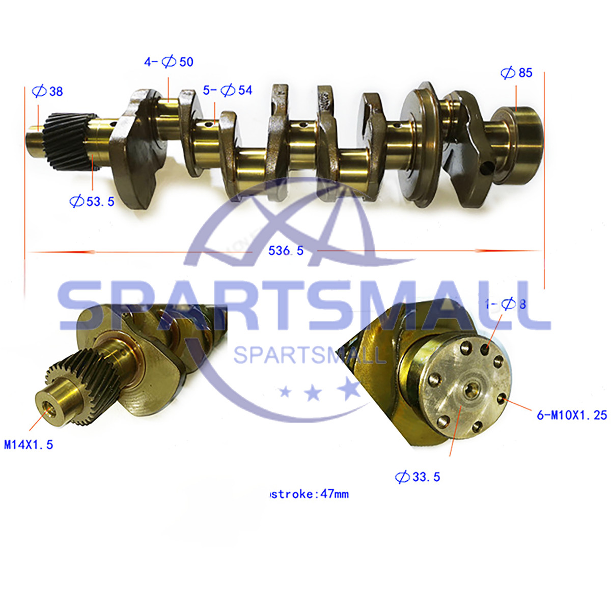 CRANKSHAFT 4900930 4900899 Stroke 47mm for Cummins A2300 A2300T 