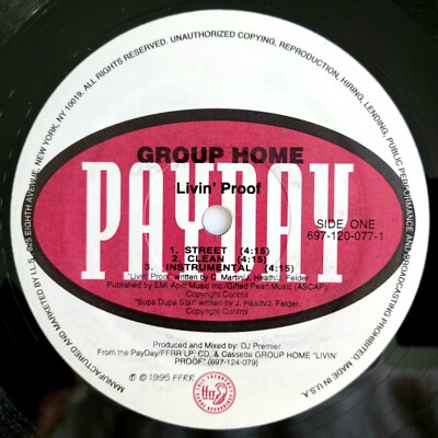 1995 - GROUP HOME - LIVIN' PROOF / SUPA DUPA STAR - PAYDAY