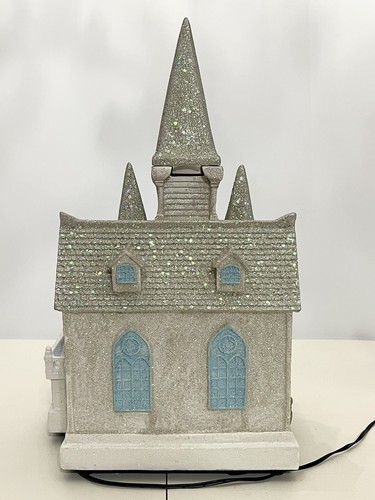 HOLIDAY LIVING Cathedral Church LED Lights Rotating Glittering Tree 15” EUC - Picture 3 of 7