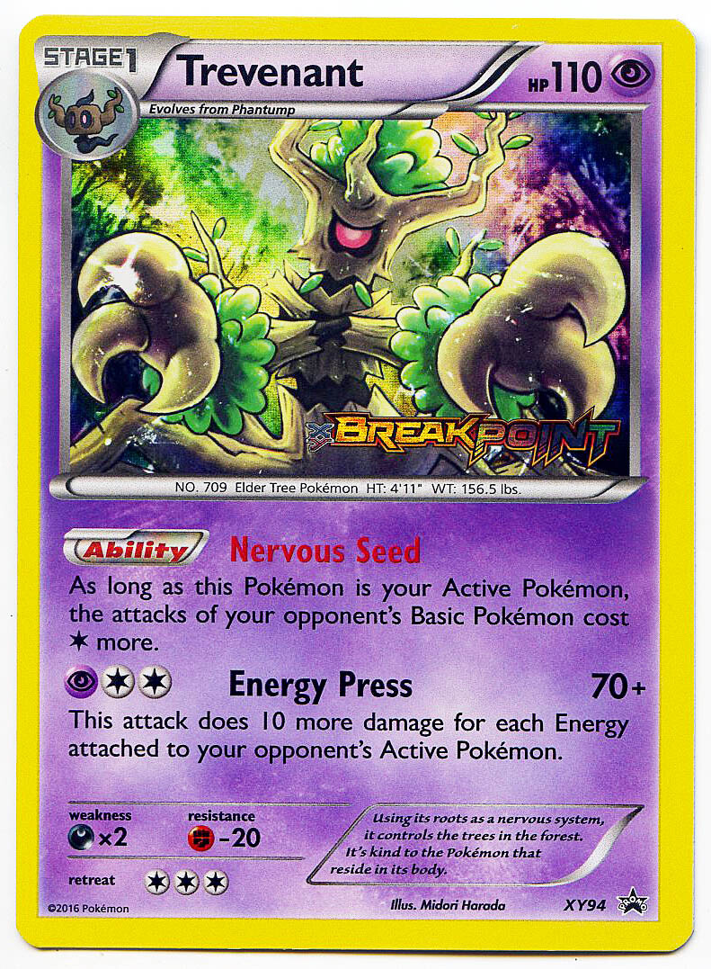 Trevenant XY94 Holo Prerelease BREAKPOINT Pokemon Card NM With eBay Shipping