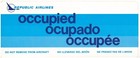 VTG & Rare Republic Airlines Plastic Occupied Seat Placard October 1980 — photo 1