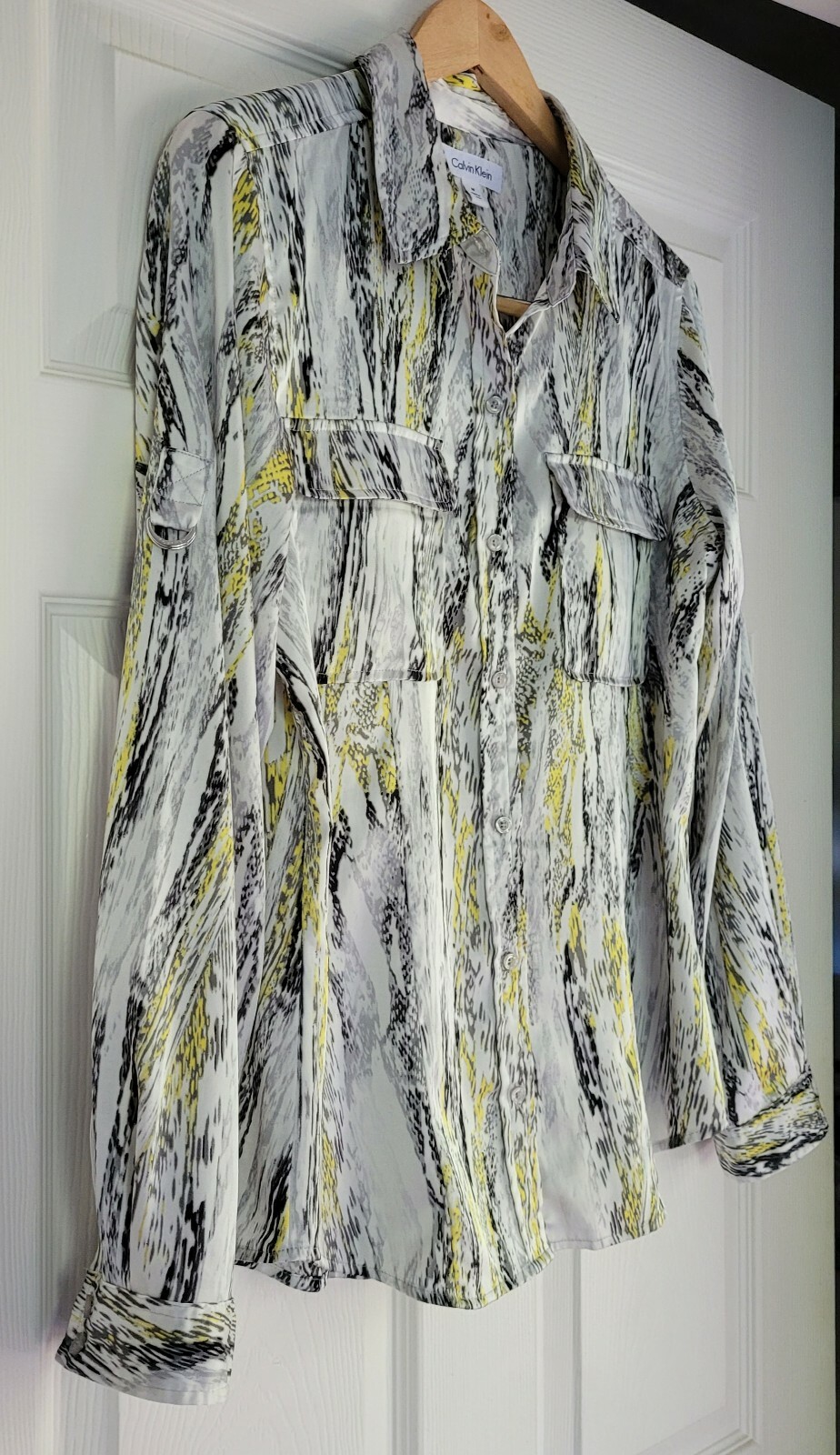 Calvin Klein Button Down Blouse, Medium - image 2