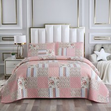 Reversible Cotton Blend Embroidery Printing Elegant Bedding Sets Q/King/CALKing