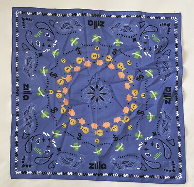 Zilla Money Bandana, 10 Pack of Bandanas, 21'' x 21''