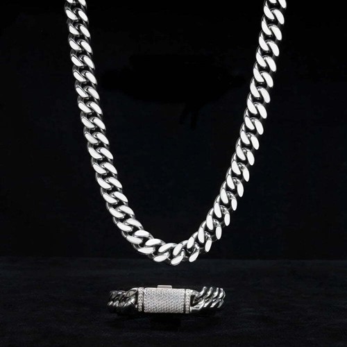 Heavy Gold Miami Cuban Chain With VVS Moissanite Clasp - Picture 8 of 10