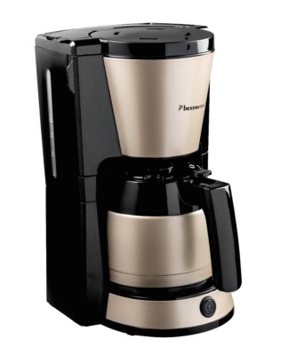 Bestron Kaffeemaschine Thermoskanne Filterkaffeemaschine Edelstahl 900W 8 Tassen