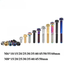Titanium Bolt M6 M8 Flange with Drilled Holes Hex Head Ti Screws for Motorcycle