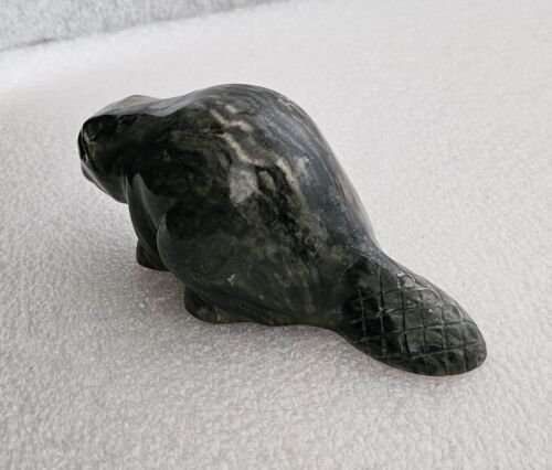 Vintage DORN KANADA ESKIMO INUIT KUNST geschnitzter Biberstein signiert 6 Zoll - Bild 4 von 9