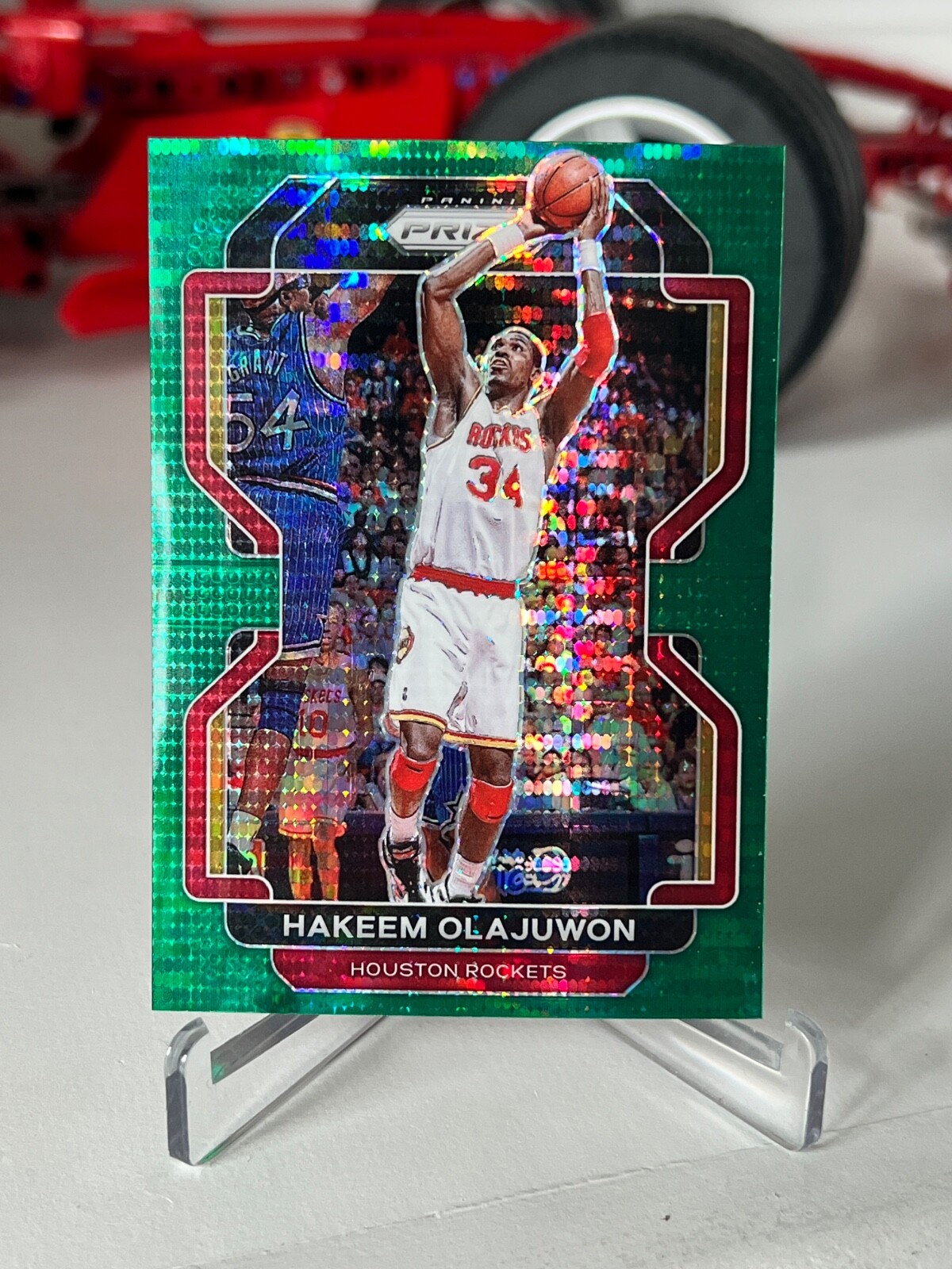 2021-22 Panini Prizm - Hakeem Olajuwon #265 Green Pulsar Prizm /25 - Rockets