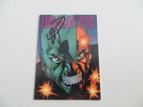 1997 SAVAGE DRAGON ART CARD # 56 BLOOD & GUTS ISSUE # 2 SIGNED ERIK LARSEN, POA - Picture 1 of 2