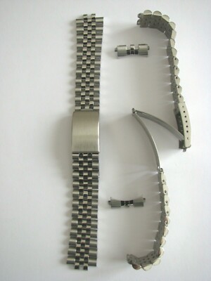 CINTURINO ACCIAIO PIENO ANSA CURVA MOD. JUBILEE 20 mm. NUOVO | eBay
