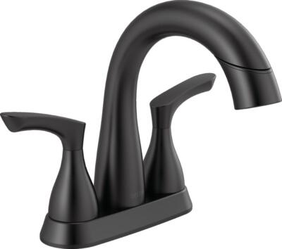 Delta Broadmoor Pull-Down Bathroom Sink Faucet Matte Black-Certified Refurbished