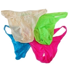 K3192 Mens Sexy Tanga Bikini Underwear Soft Smooth Tricot Colors Semi C-thru