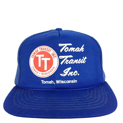 #ad #ad Vtg Tomah Transit Wisconsin Cap Logo Mesh Foam Snap Back Trucker Baseball Hat $25.08