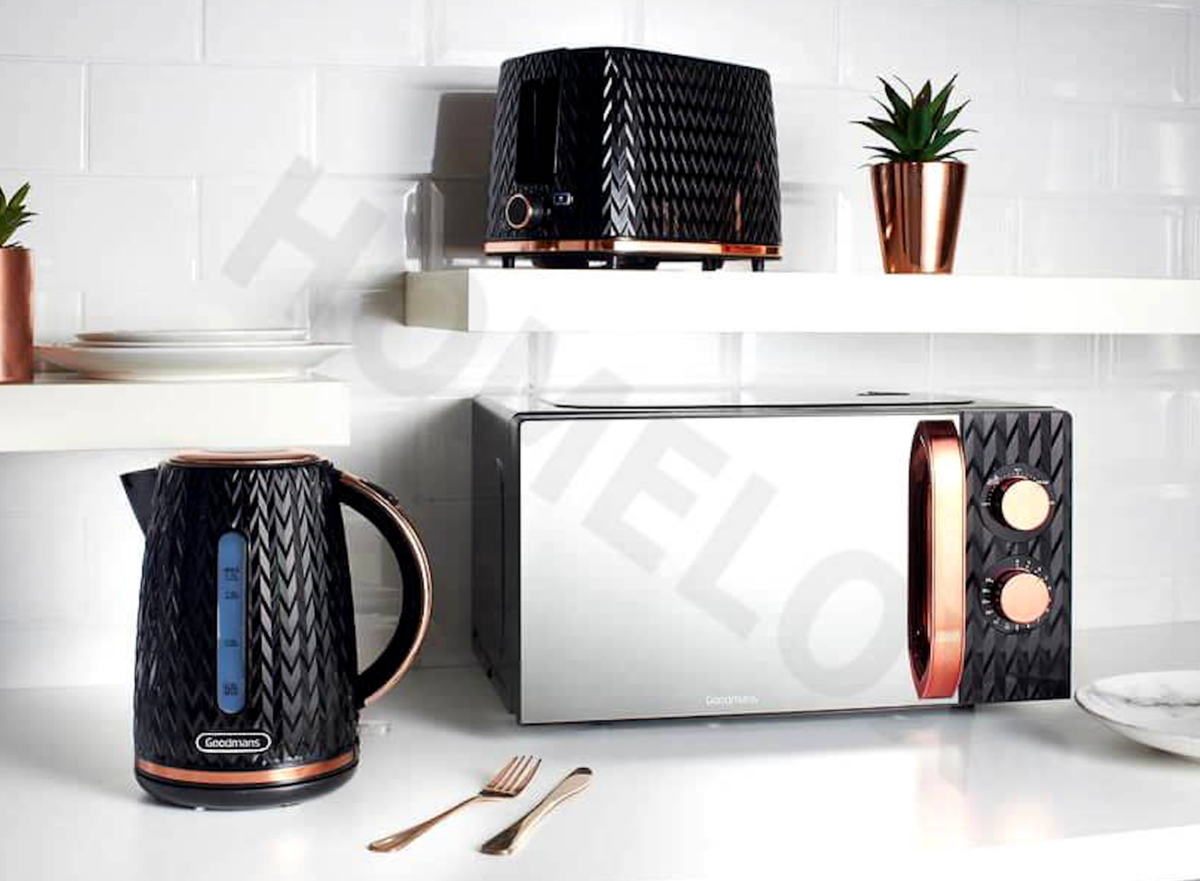 B&m Black Marble Kettle And Toaster Goodmans Kitchen Set - Main Image