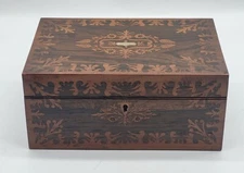 Antique Regency period Rosewood Sewing box, Marquetry, MOP