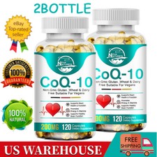 CoQ10 200mg, 240 Capsules, Vegetarian Capsules, Non-GMO Coenzyme Q10 Ubiquinol 