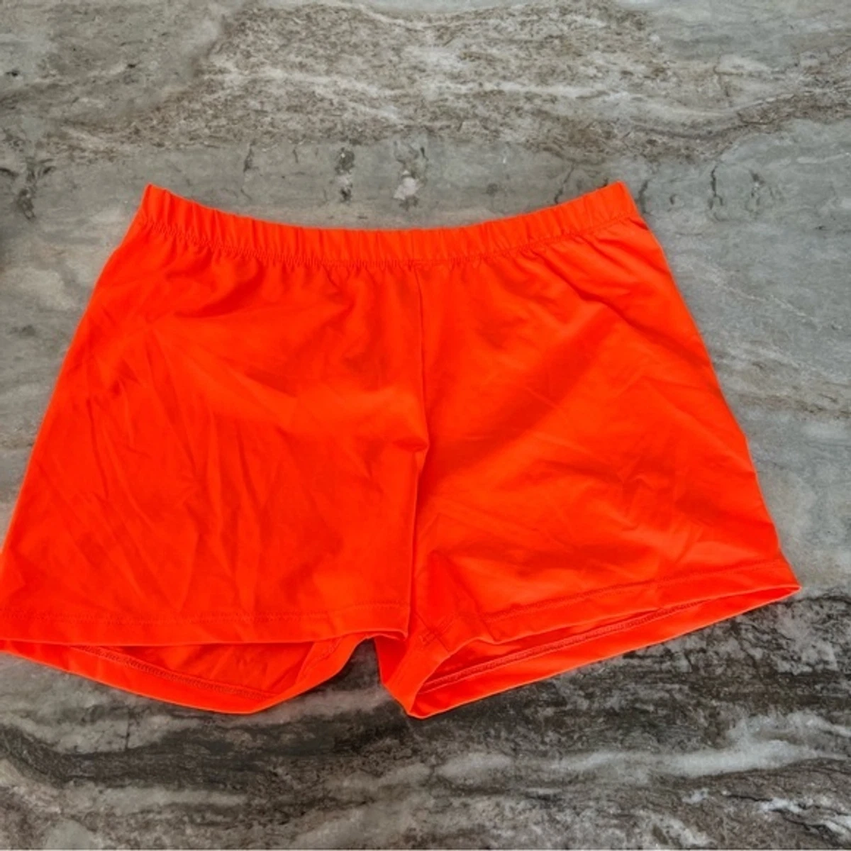 Neon orange cheap spandex shorts