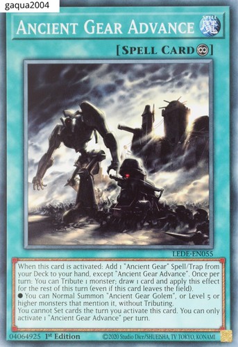 YuGiOh Ancient Gear Advance LEDE-EN055 Common 1st Edition - Picture 1 of 1