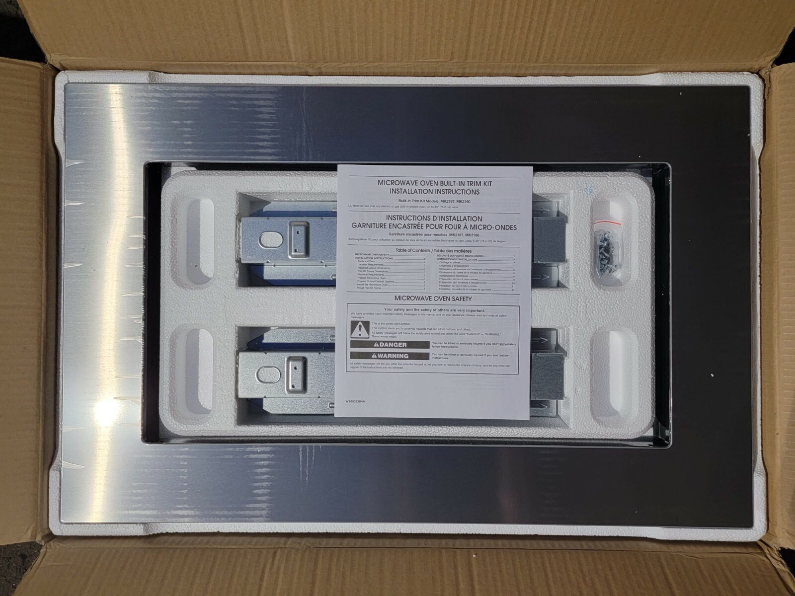 Whirlpool Microwave Trim Kit KitchenAid MK2160AZ Stainless Finish New