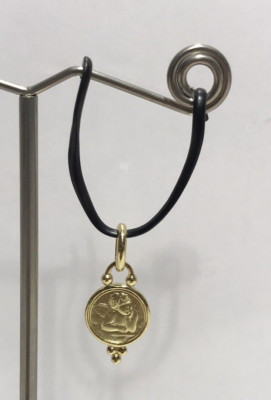 Tempel St. Clair 18K Gelbgold Engel Anhänger Charm